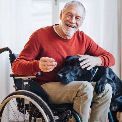 handicapped with dog